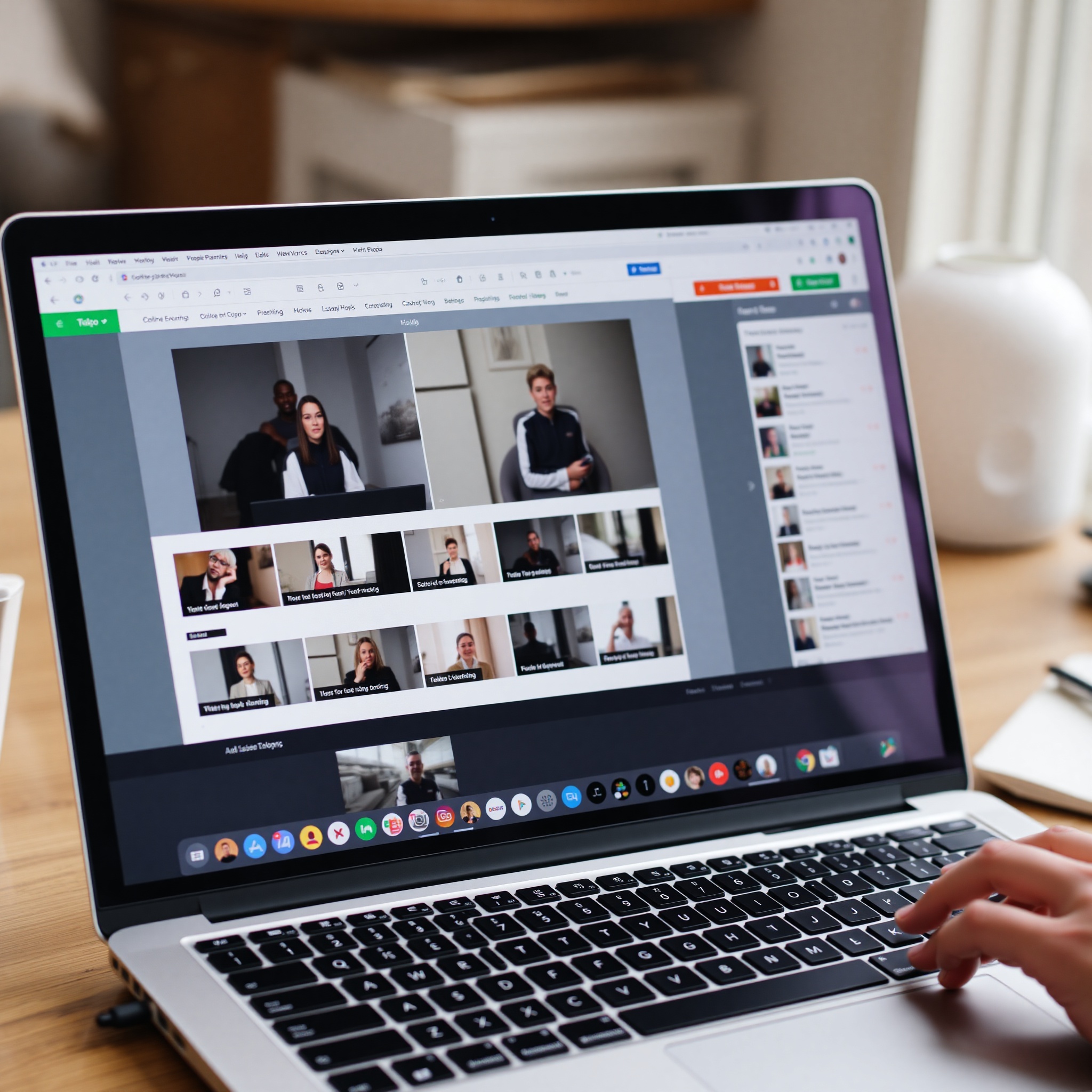 Online course platform with video lessons and student engagement