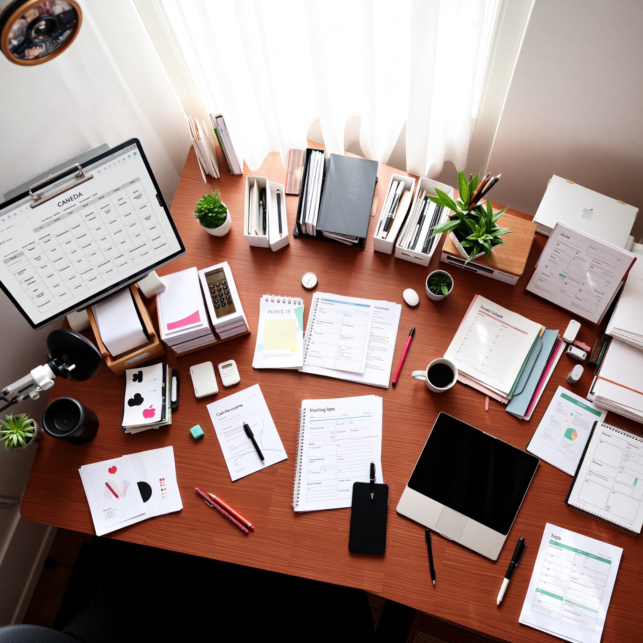 Professional woman organizing tasks and schedules at modern workspace